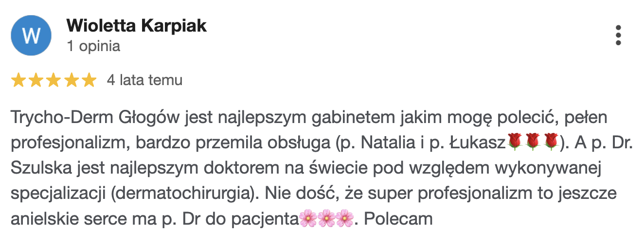 opinie lekarz Aneta Szulska Schoepp Google mapy
