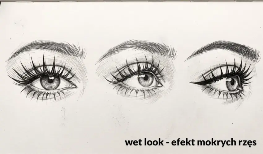 Na czym polega efekt wet look rzęs - w stylizacji mokrych rzęs - trend 2026 