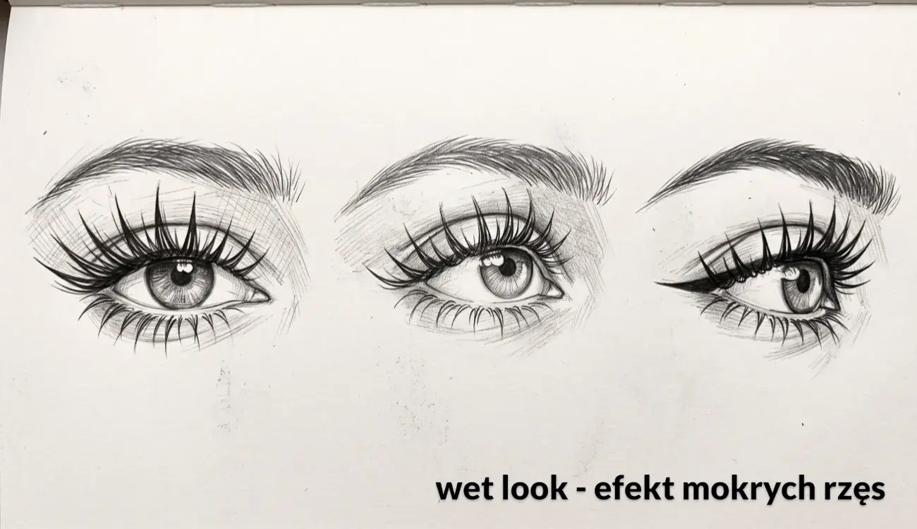Na czym polega efekt wet look rzęs - w stylizacji mokrych rzęs - trend 2026 